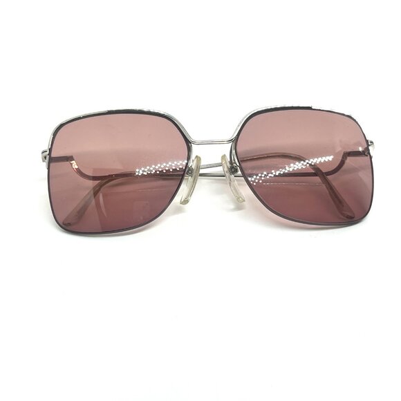 VINTAGE LOGO PARIS FRANCE EYEGLASSES SUNGLASSES FRAMES ROSE LENS METAL 80s - Picture 4 of 16